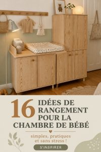 Chambre de bébé décorée avec des meubles de rangement Ikea et des jouets organisés