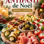 Assortiment coloré d'antipasti de Noël, parfait pour les enfants
