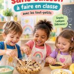 Enfants de maternelle préparant des recettes sans cuisson en classe