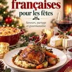 Recettes festives françaises avec des plats traditionnels sur une table magnifiquement dressée.