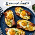 Une assiette colorée de diverses recettes à base d'œufs, montrant leur polyvalence en cuisine.