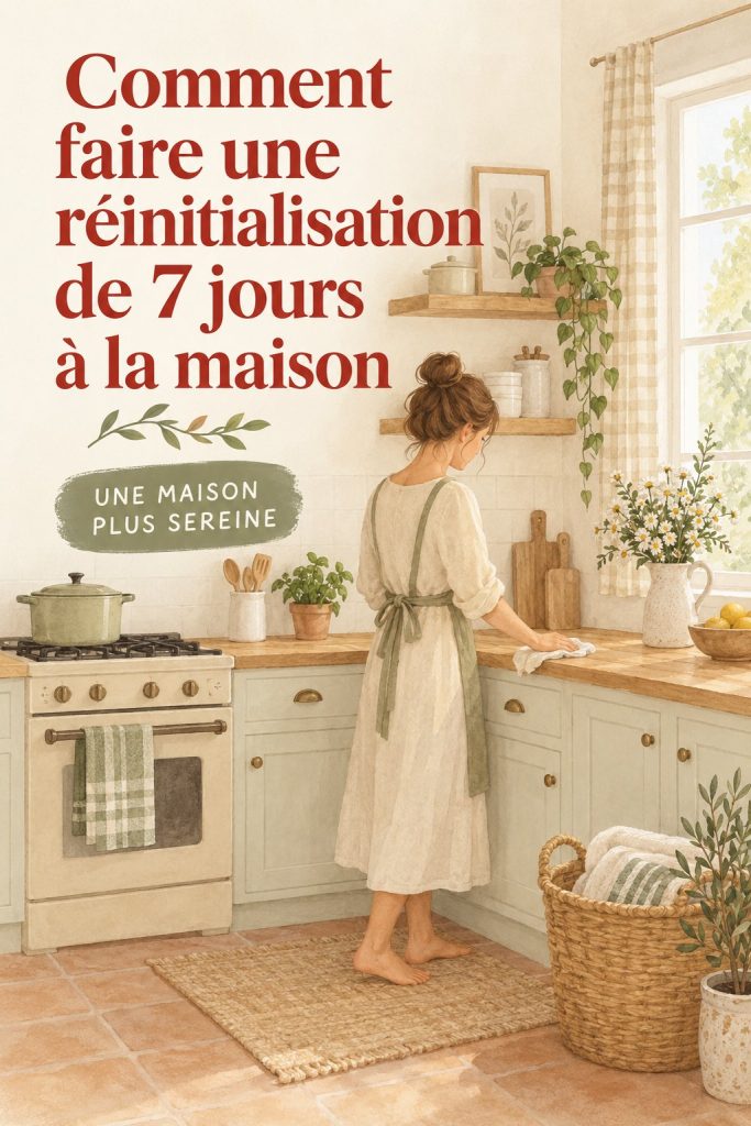 Maison accueillante et organisée après un reset de 7 jours