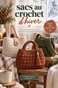 Sac au crochet d'hiver avec une texture chaleureuse et un design moderne