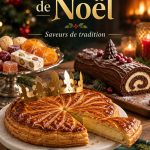 Table festive avec des spécialités culinaires françaises pour Noël