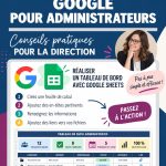 Un exemple de tableau de bord Google sur un écran d'ordinateur, affichant des données administratives.