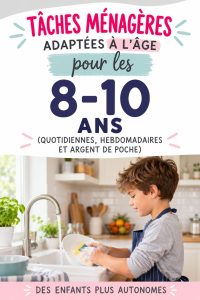 Enfants de 8 à 10 ans effectuant des tâches ménagères ensemble