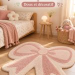Tapis en rose poussiéreux dans une chambre d'enfant cosy.