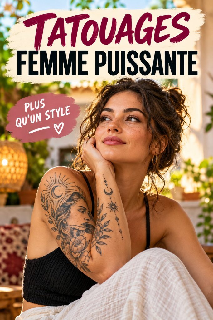Tatouage représentant une femme puissante illustré sur un bras
